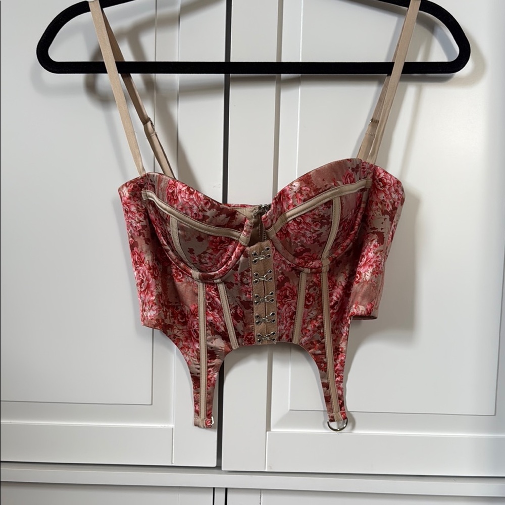 Floral Corset Top with Straps